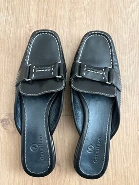 Vtg Cole Haan Black Leather Slip-On Loafers for women size 6b